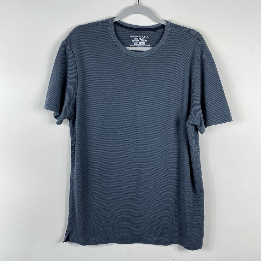 Banana Republic T-Shirt Men's XL Blue Luxe Touch Performance Tee Short Sleeve